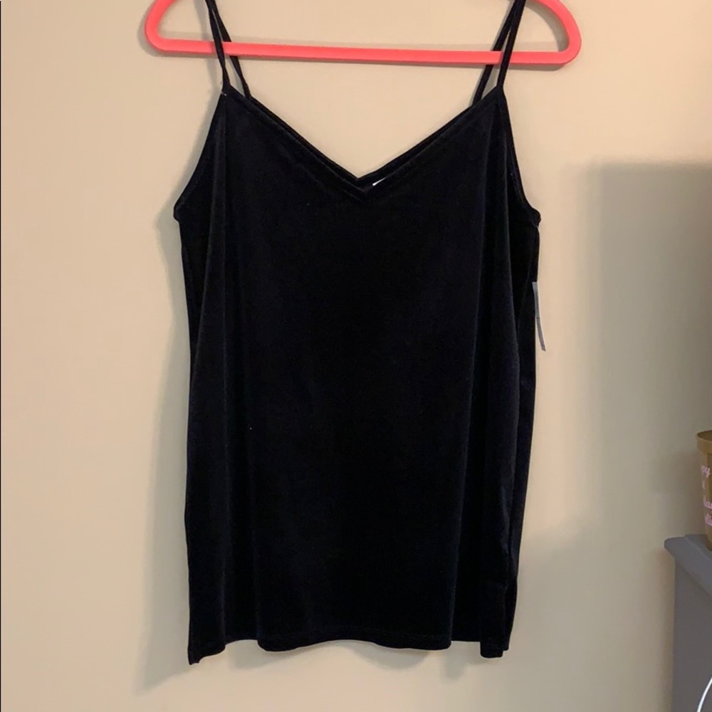 Black and Tan velvet tank tops